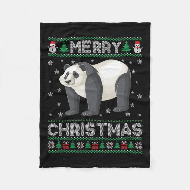 Panda Animal Manar Women Kids Ugly jul Sweater Fleecefilt (Framsidan)