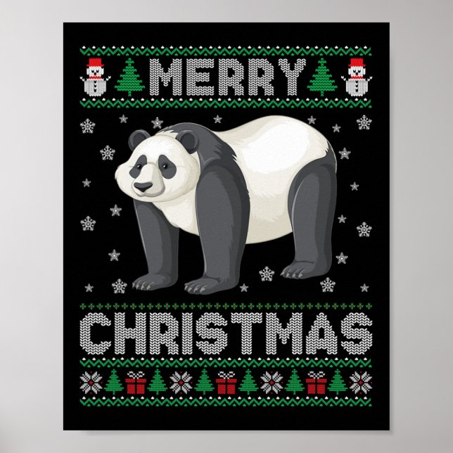 Panda Animal Manar Women Kids Ugly jul Sweater Poster (Framsidan)