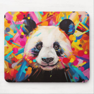 Panda Animal Porträtt färglös målning Musmatta