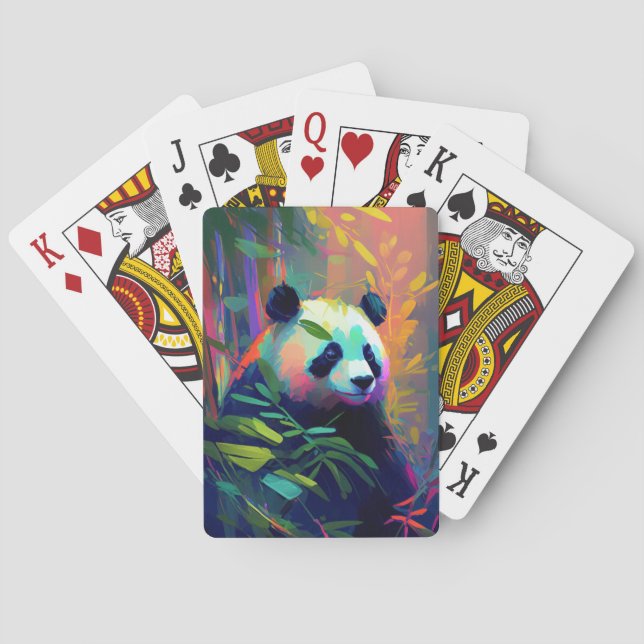 Panda Animal Porträtt Painting Wildlife utomhus Casinokort (Baksidan)