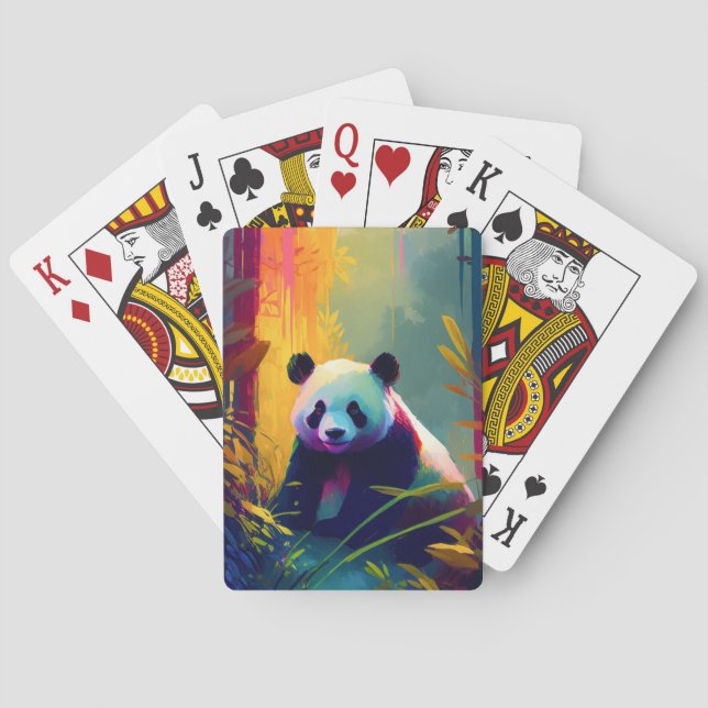 Panda Animal Porträtt Painting Wildlife utomhus Casinokort (Baksidan)