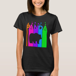 Panda Animal Rainbow Bubble with Silhouette T Shirt