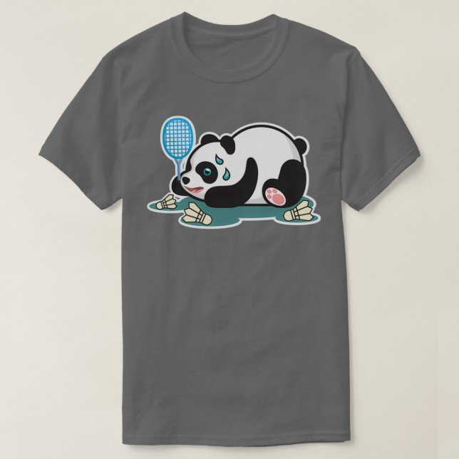 Panda Animals Badminton Shuttlecocks T T Shirt (Design framsida)