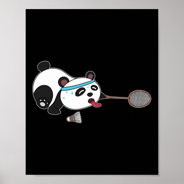 Panda Animals Badminton Shuttles Poster (Framsidan)