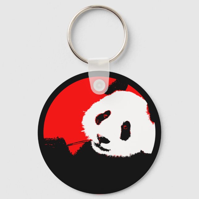 Panda, anpassadet i färg. nyckelring (Framsida)