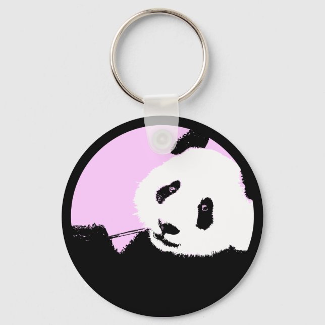 Panda, anpassadet i färg. nyckelring (Framsida)