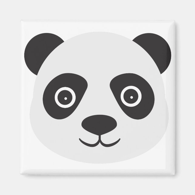 Panda Ansikte Black and White Bear Magnet (Framsidan)