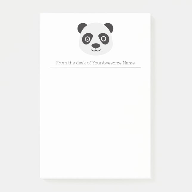 Panda Ansikte Black and White Bear Post-it Notes Block (Framsida)