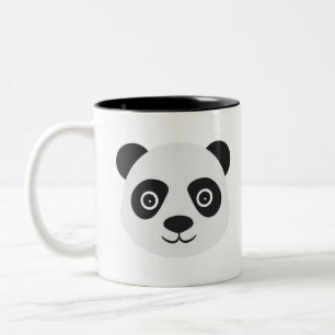Panda Ansikte Black and White Bear Två-Tonad Mugg