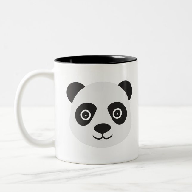 Panda Ansikte Black and White Bear Två-Tonad Mugg (Vänster)