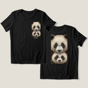 Panda ansikte förälder och barn t shirt