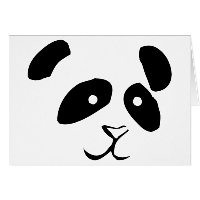 PANDA ANSIKTE HÄLSNINGSKORT (Framsidan Horizontal)