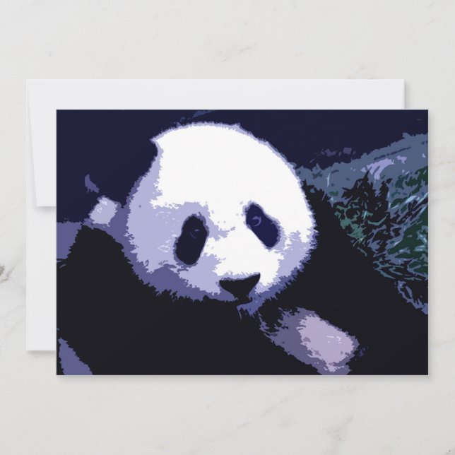 Panda Ansikte pop Art-inbjudan Inbjudningar (Framsida)