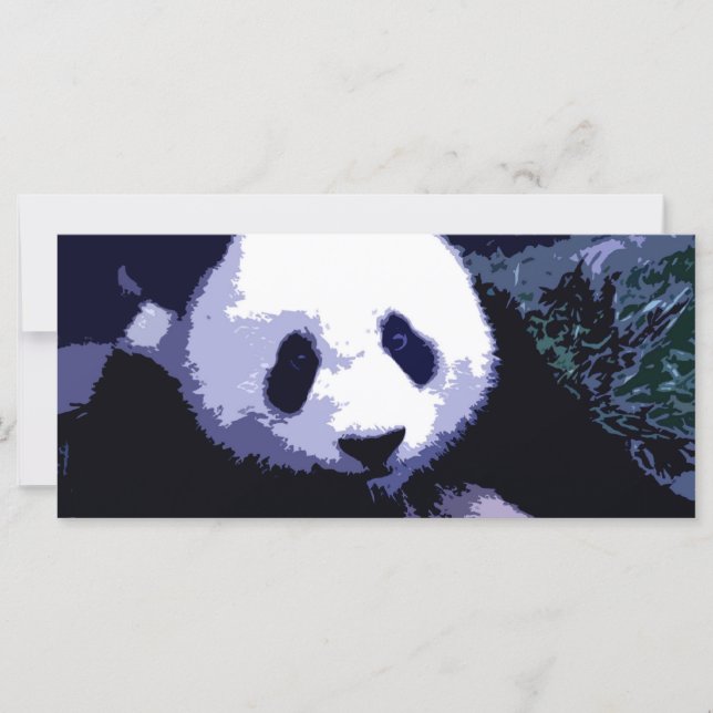 Panda Ansikte-pop Art-kort (Framsida)