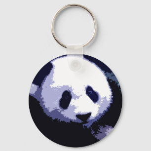 Panda Ansikte Pop Art Nyckelring