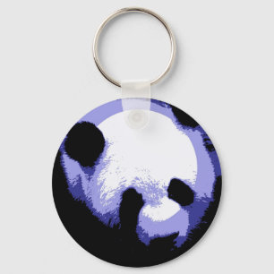 Panda Ansikte Pop Art Nyckelring