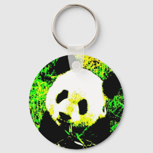 Panda Ansikte Pop Art Nyckelringar