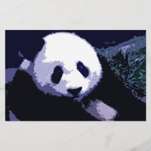 Panda Ansikte Pop Art Stationery Brevpapper