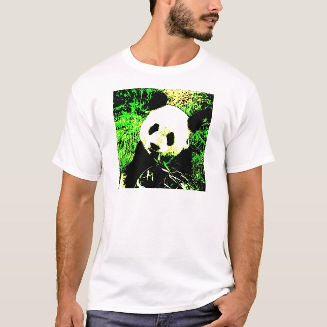 Panda Ansikte Pop Art T Shirt (Framsida)