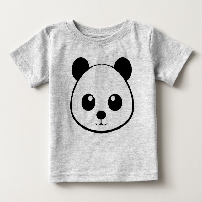 Panda ansikte Teckning T Shirt (Framsida)