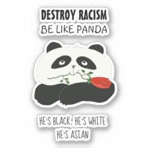 Panda antirasism citat klistermärken