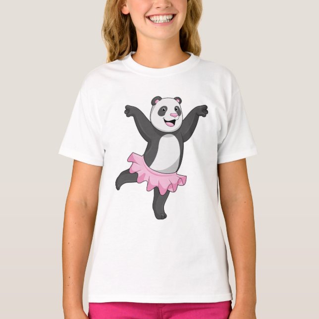 Panda as Ballerina at Ballet T Shirt (Framsida)