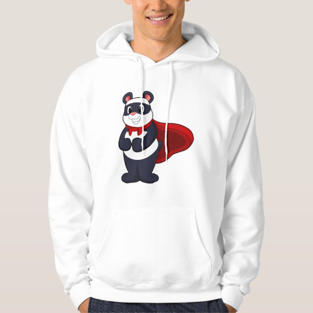 Panda as Hero with Mask & Cape Hoodie (Framsida)