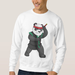 Panda as Ninja i Costume Lång Ärmad Tröja