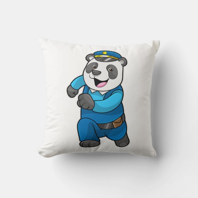 Panda as Police officer with Police hat Kudde (Framsida)