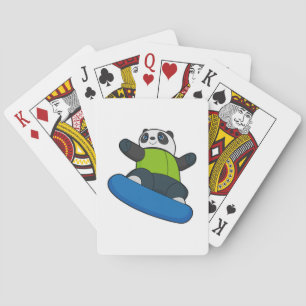 Panda as Snowboarder med Snowboard Casinokort