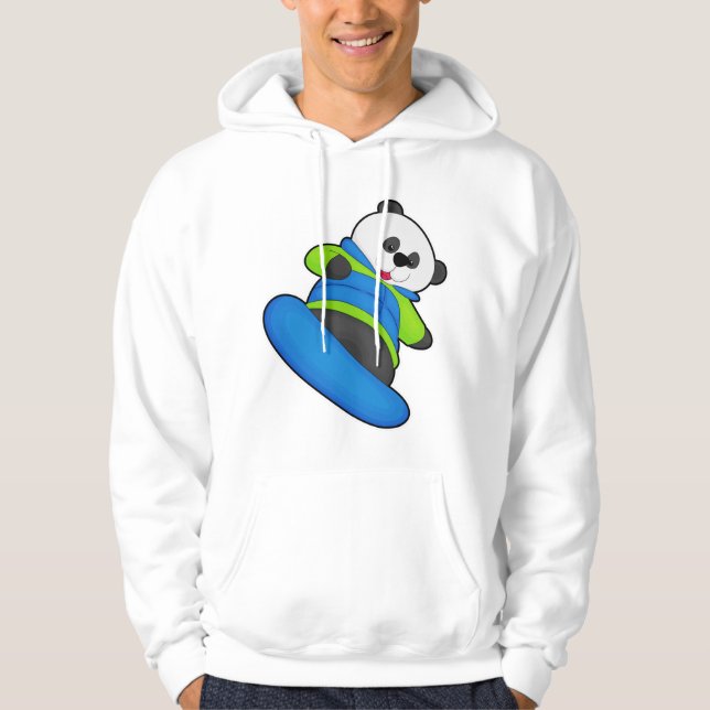 Panda as Snowboarder med Snowboard Hoodie (Framsida)