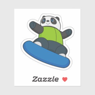 Panda as Snowboarder med Snowboard Klistermärken