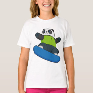 Panda as Snowboarder med Snowboard T Shirt
