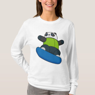 Panda as Snowboarder med Snowboard T Shirt