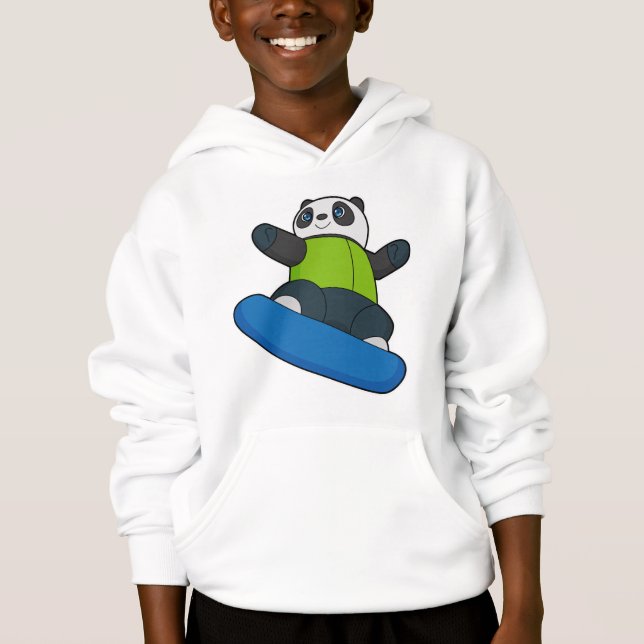 Panda as Snowboarder med Snowboard T Shirt (Framsida)