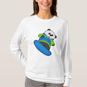 Panda as Snowboarder med Snowboard T Shirt