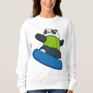 Panda as Snowboarder med Snowboard T Shirt