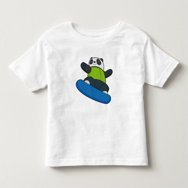 Panda as Snowboarder med Snowboard T Shirt (Framsida)