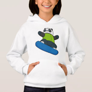 Panda as Snowboarder med Snowboard T Shirt