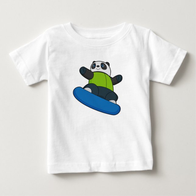 Panda as Snowboarder med Snowboard T Shirt (Framsida)