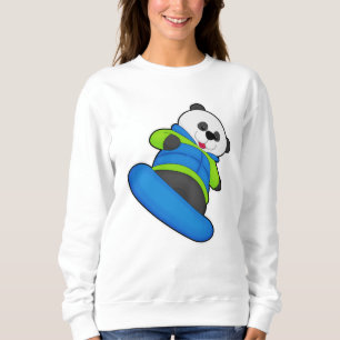 Panda as Snowboarder med Snowboard T Shirt