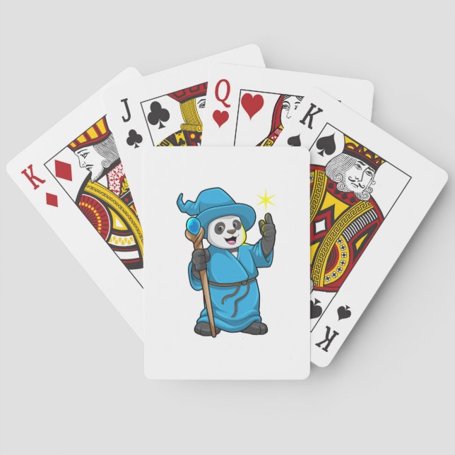 Panda as Wizard med Magic trollspö Casinokort (Baksidan)