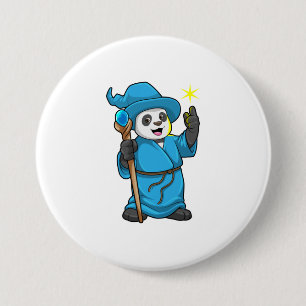 Panda as Wizard med Magic trollspö Knapp