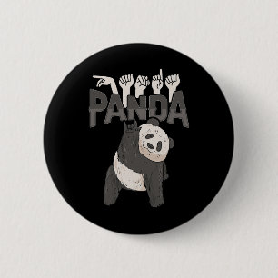 Panda Asl Hand Gesture Döv Hearing Loss Awareness Knapp