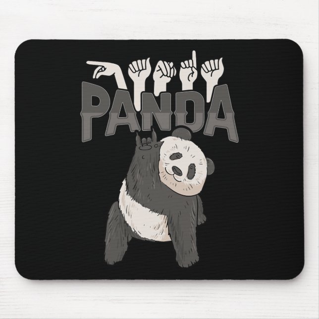 Panda Asl Hand Gesture Döv Hearing Loss Awareness Musmatta (Framsidan)