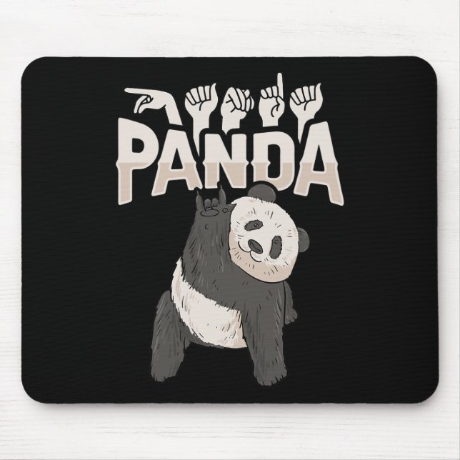 Panda Asl Hand Gesture Döv Hearing Loss Awareness Musmatta (Framsidan)