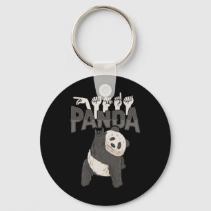 Panda Asl Hand Gesture Döv Hearing Loss Awareness Nyckelring