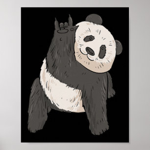 Panda Asl Hand Gesture Döv Hearing Loss Awareness Poster