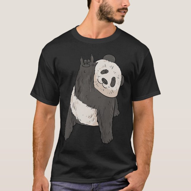 Panda Asl Hand Gesture Döv Hearing Loss Awareness T Shirt (Framsida)