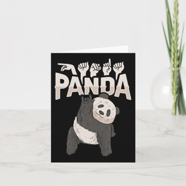 Panda Asl Handgest Handikapp Medvetenhet om dövhet Kort (Framsida)